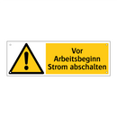 Vor Arbeitsbeginn Strom abschalten