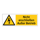 Nicht anschließen Außer Betrieb