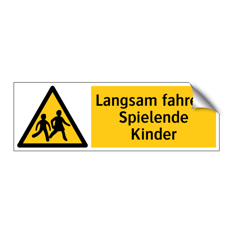 Langsam fahren! Spielende Kinder