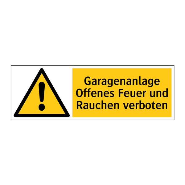 Garagenanlage Offenes Feuer und Rauchen verboten