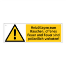 Heizöllagerraum Rauchen, offenes Feuer und Feuer sind polizeilich verboten!