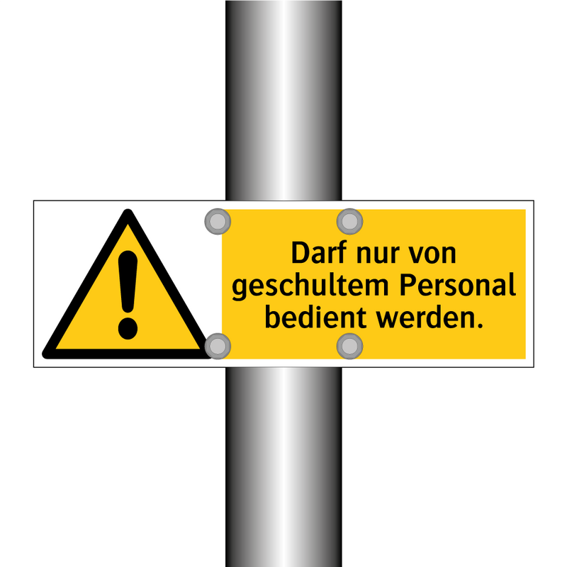 Darf nur von geschultem Personal bedient werden.