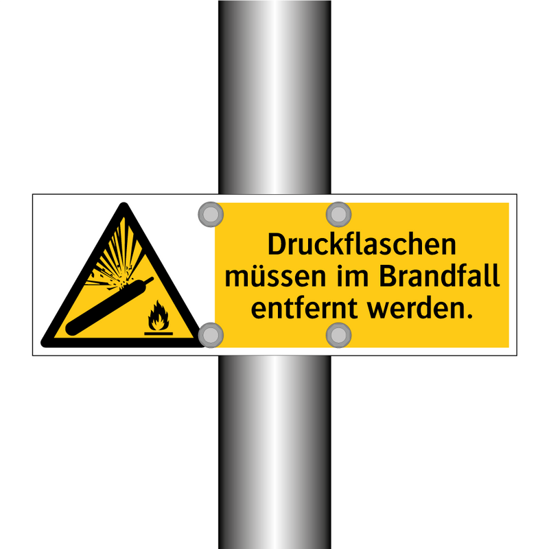 Druckflaschen müssen im Brandfall entfernt werden.