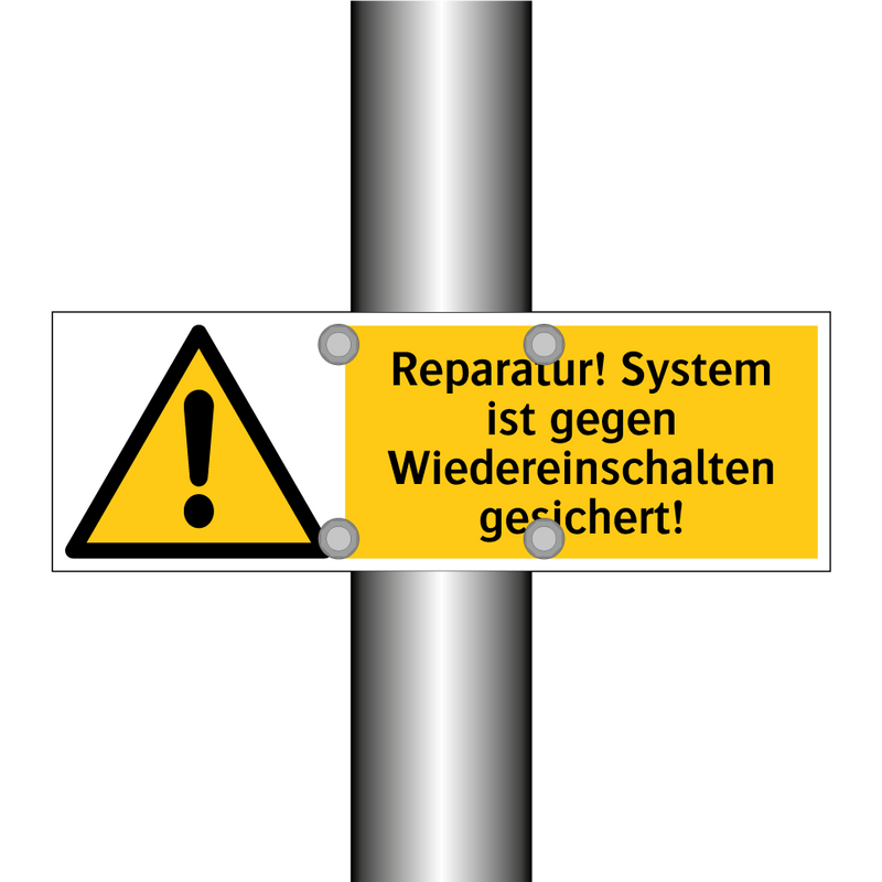 Reparatur! System ist gegen Wiedereinschalten gesichert!