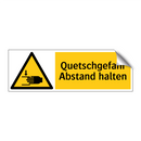 Quetschgefahr Abstand halten