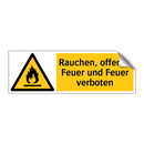 Rauchen, offenes Feuer und Feuer verboten