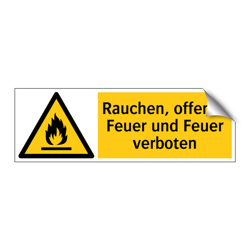 Rauchen, offenes Feuer und Feuer verboten