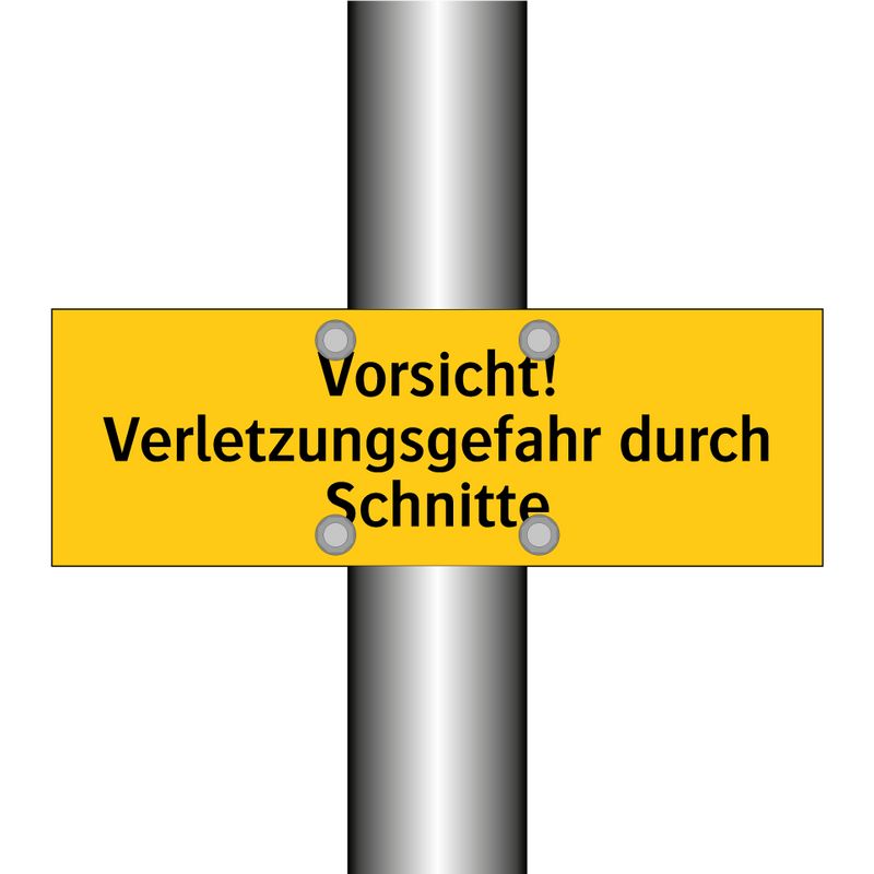 Vorsicht! Verletzungsgefahr durch Schnitte