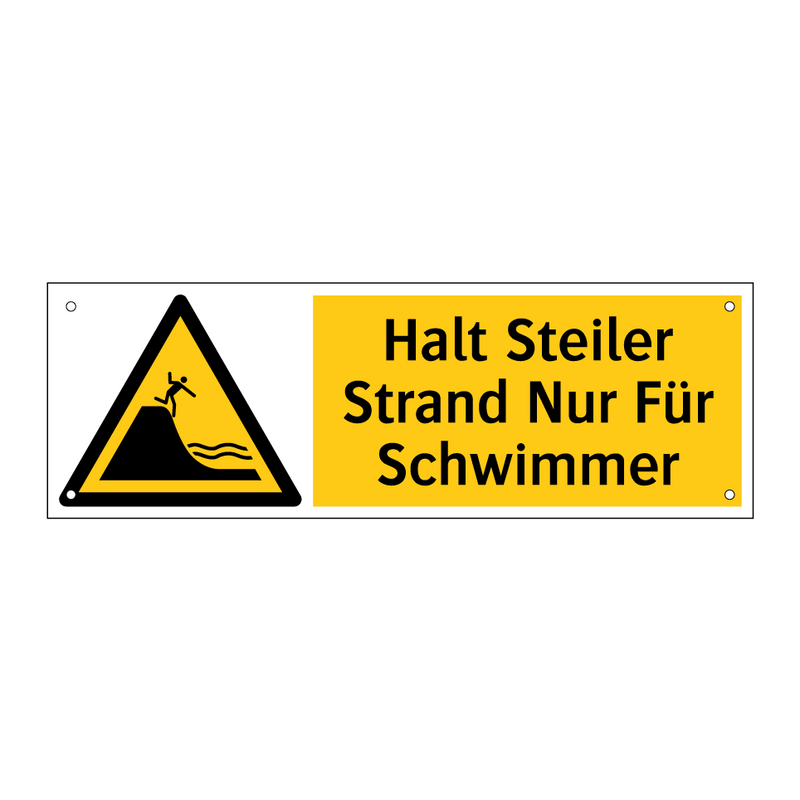 Halt Steiler Strand Nur Für Schwimmer