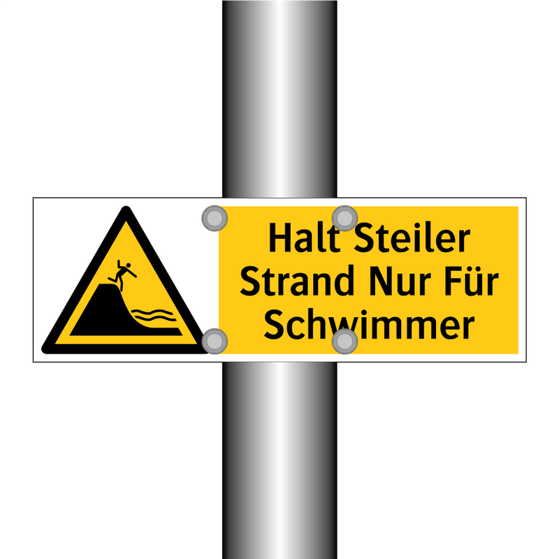 Halt Steiler Strand Nur Für Schwimmer