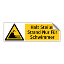 Halt Steiler Strand Nur Für Schwimmer