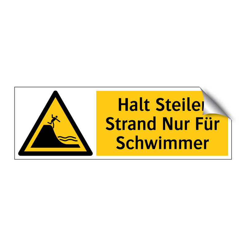 Halt Steiler Strand Nur Für Schwimmer
