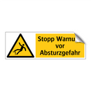 Stopp Warnung vor Absturzgefahr