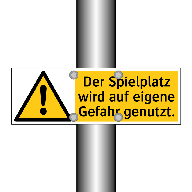 Der Spielplatz wird auf eigene Gefahr genutzt.