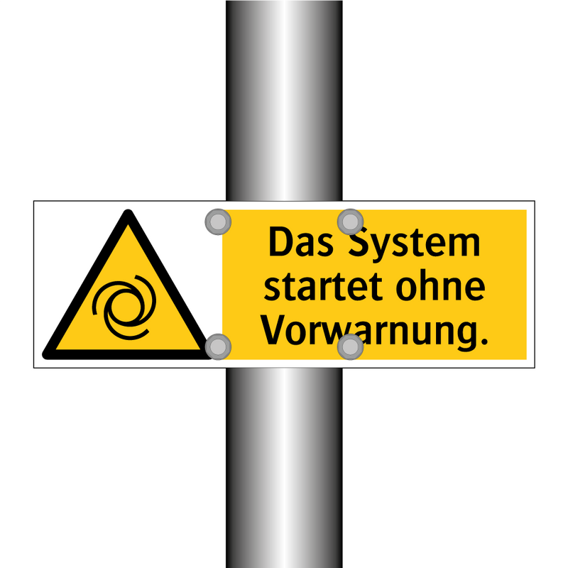 Das System startet ohne Vorwarnung.