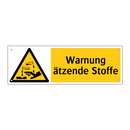 Warnung ätzende Stoffe