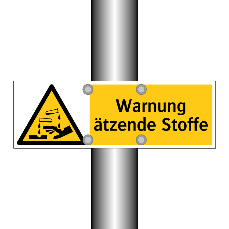 Warnung ätzende Stoffe