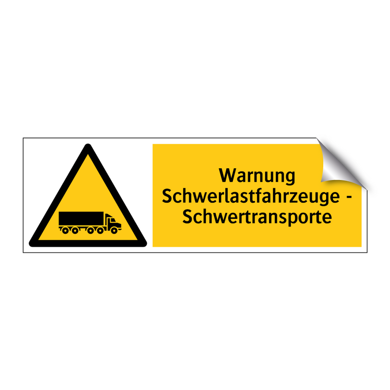 Warnung Schwerlastfahrzeuge - Schwertransporte