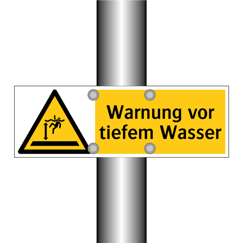 Warnung vor tiefem Wasser