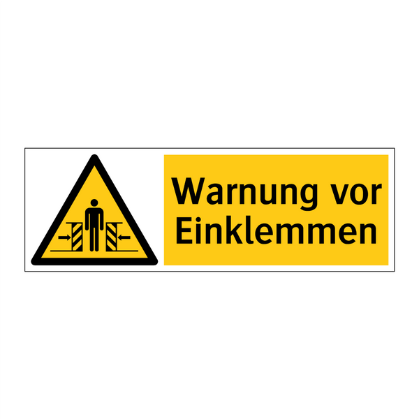 Warnung vor Einklemmen