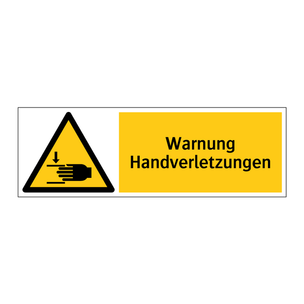 Warnung Handverletzungen