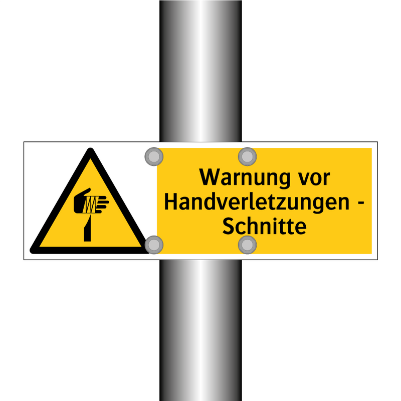 Warnung vor Handverletzungen - Schnitte