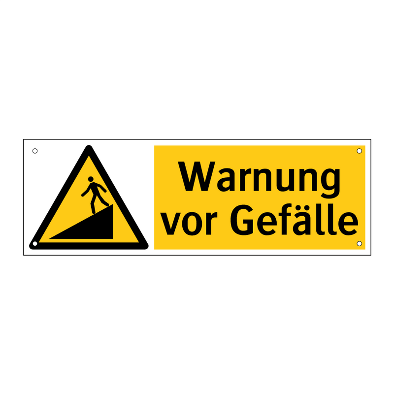 Warnung vor Gefälle