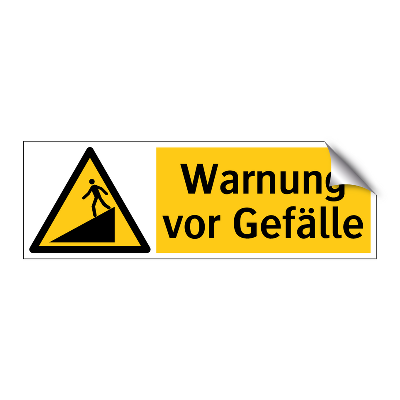 Warnung vor Gefälle