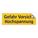 Gefahr Vorsicht Hochspannung