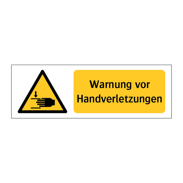 Warnung vor Handverletzungen & Warnung vor Handverletzungen & Warnung vor Handverletzungen
