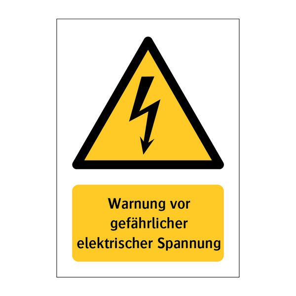 Warnung vor gefährlicher elektrischer Spannung & Warnung vor gefährlicher elektrischer Spannung