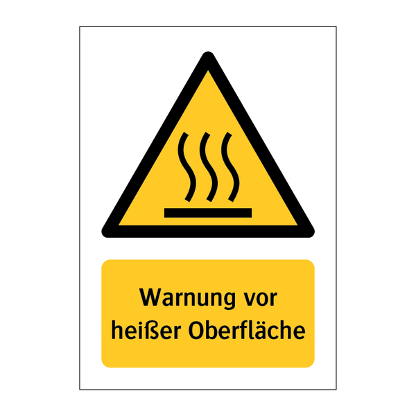 Warnung vor heißer Oberfläche & Warnung vor heißer Oberfläche & Warnung vor heißer Oberfläche
